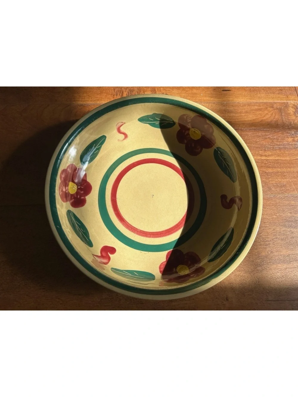 Vintage Watt Oven Ware Ceramic Bowl with Floral Design
